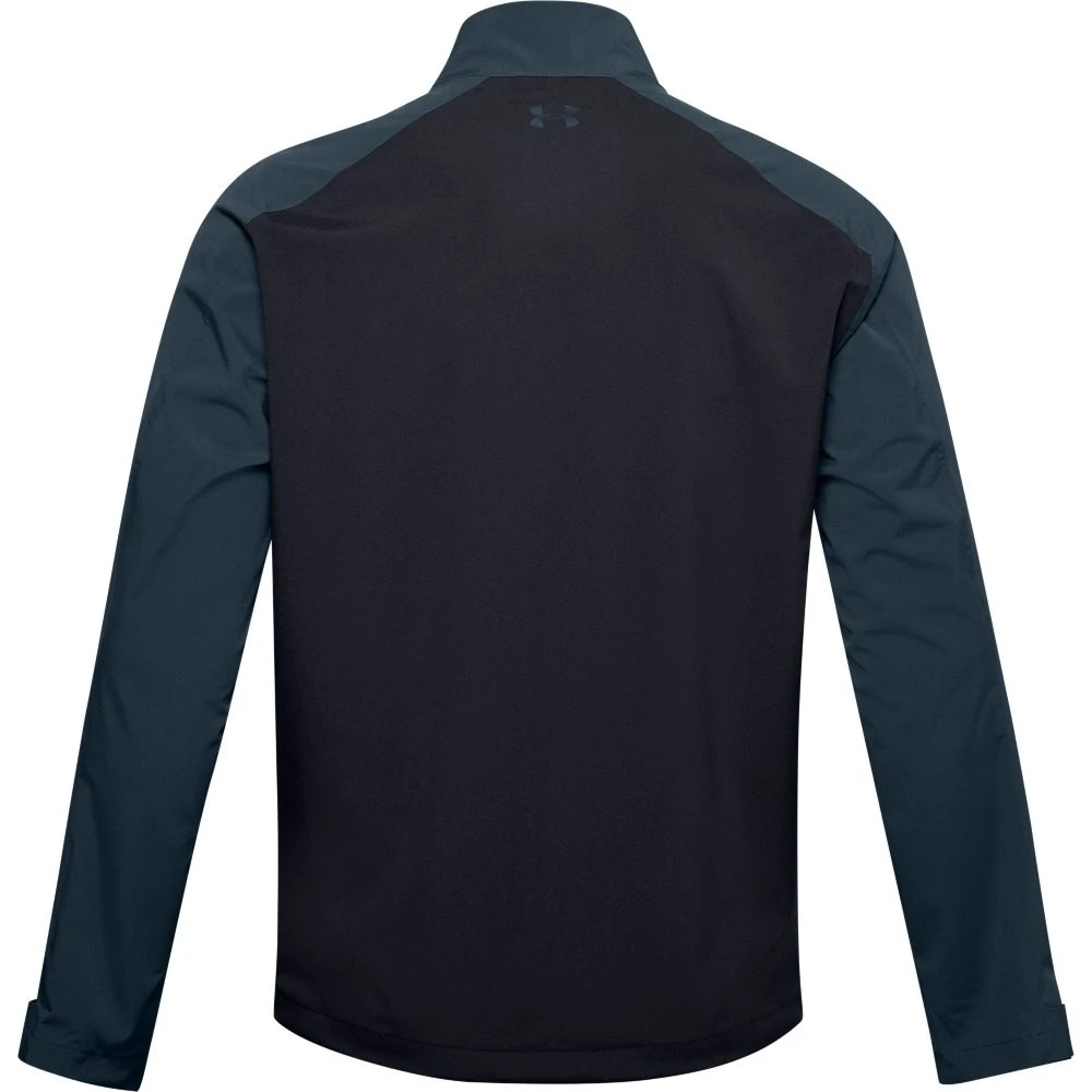 Under Armour Men's UA Golf Rain Jacket - Black / Mechanic Blue 4 Under Armour Men's UA Golf Rain Jacket - Black / Mechanic Blue - Image 2