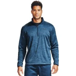 Under Armour Men's Armour Fleece® ½ Zip - Academy Blue -Golf Equipment Store 1357145 408 FC