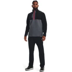 Under Armour Men's UA Storm Daytona ½ Zip - Pitch Gray / Black -Golf Equipment Store 1373409 012 FSF