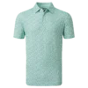 FootJoy Confetti Print Pique Golf Polo Shirt - Aqua Surf -Golf Equipment Store FJ 80090 01