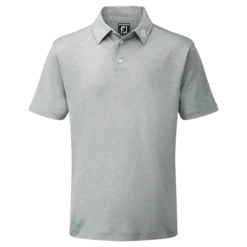 Golf Equipment Store 19 FootJoy Stretch Pique Solid Colour Athletic Fit Golf Shirt - Heather Grey