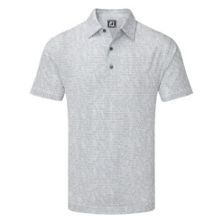FootJoy Digital Camo FJ Print Lisle Golf Polo Shirt - Grey