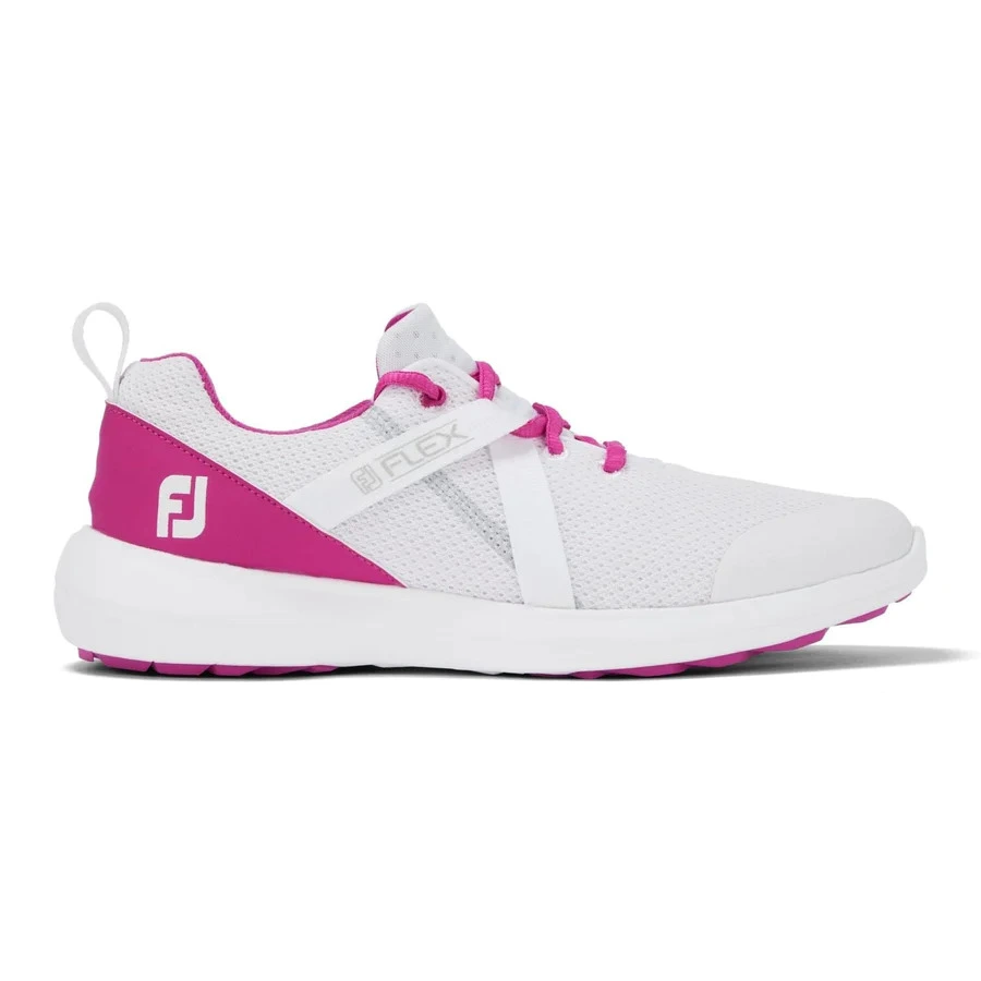 FootJoy Ladies Flex Golf Shoes - White/Fuchsia 3 FootJoy Ladies Flex Golf Shoes - White/Fuchsia