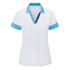 Ping Ladies Sadie Polo Shirt -White/Laguna
