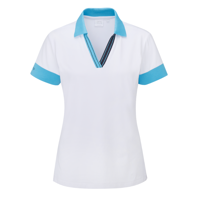 Ping Ladies Sadie Polo Shirt -White/Laguna 3 Ping Ladies Sadie Polo Shirt -White/Laguna