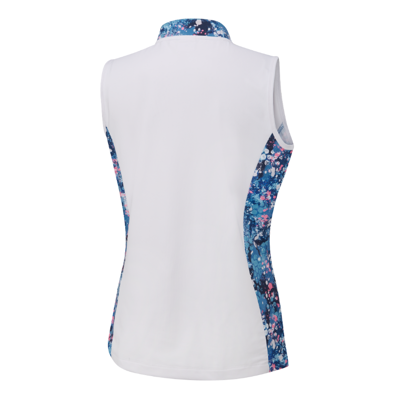 Ping Ladies Bardot Sleeveless Polo Shirt - White/Laguna Multi 4 Ping Ladies Bardot Sleeveless Polo Shirt - White/Laguna Multi - Image 2