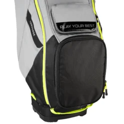 PING Traverse Golf Cart Bag - Black/Iron/Neon Yellow -Golf Equipment Store Traverse Black Iron Neon Yellow Bottom Pocket