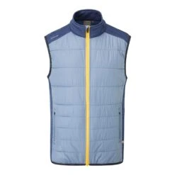 PING Mens Dover Thermal Golf Vest - Greystone/Oxford Blue