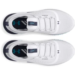 Under Armour Men's UA Charged Phantom Spikeless Golf Shoes - White / Midnight Navy -Golf Equipment Store s7.3026400 100 TOE